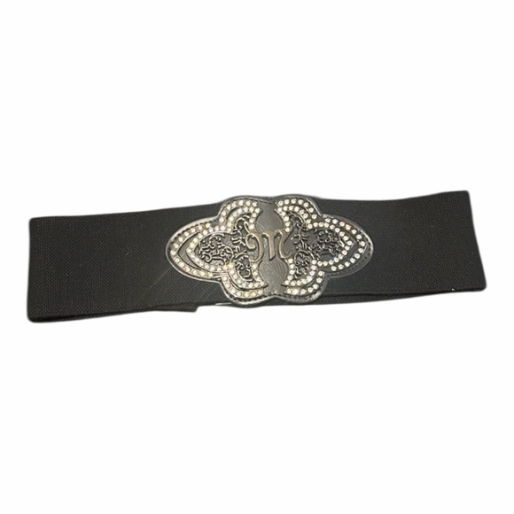 Miss Me Accessories - Miss Me Black Belt with Silver Accents